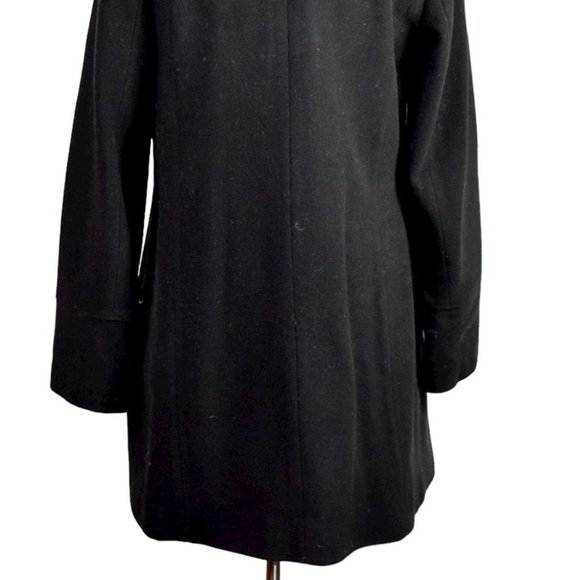 Kristen Blake Black Virgin Wool/Cashmere Blend Pleated Swing Coat - Picture 8 of 11